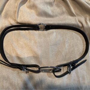 Ralph Lauren Collection Black Leather Harness Buckle Belt